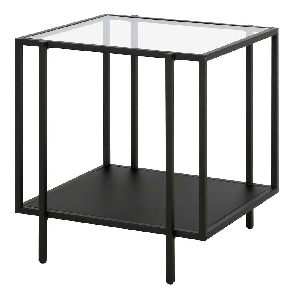 Hudson & Canal - Vireo 20in Wide Square Side Table with Metal Shelf in Blackened Bronze - ST1061 veiw 4