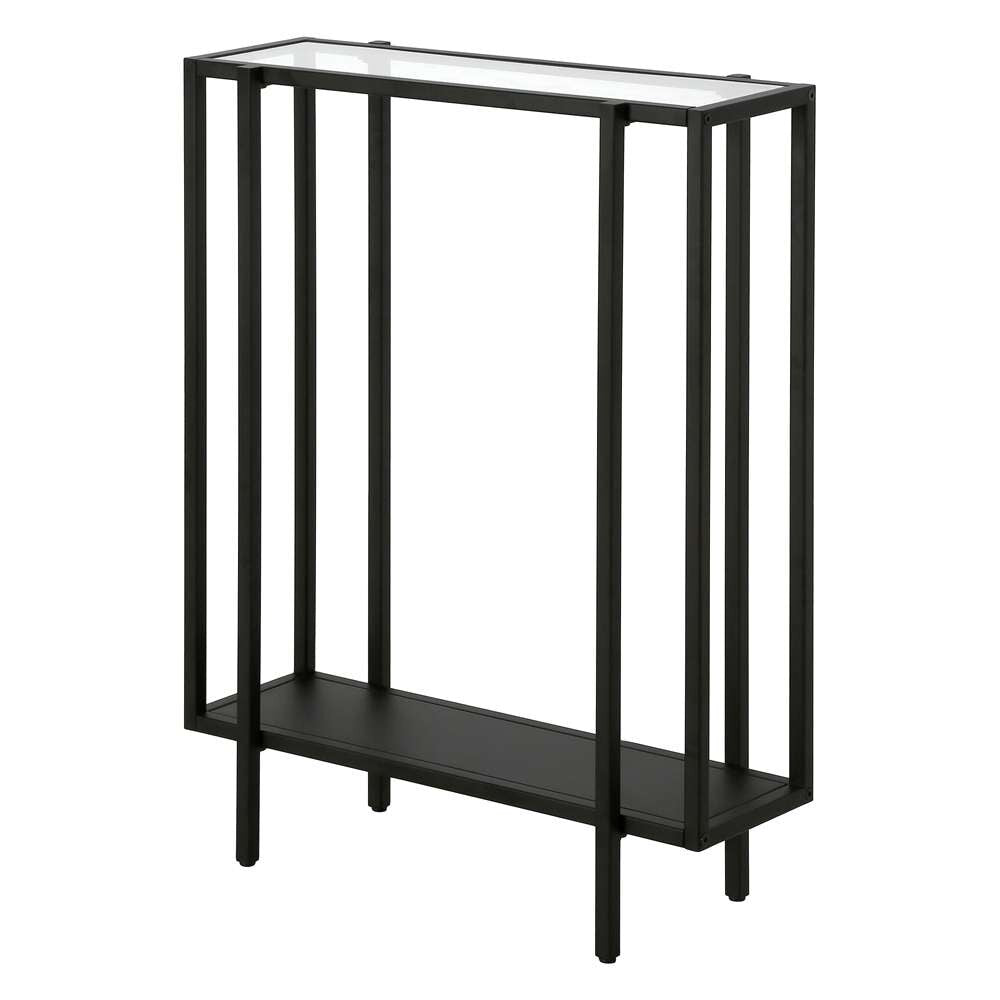 Hudson & Canal - Vireo 22in Wide Rectangular Console Table with Metal Shelf in Blackened Bronze - AT1172 veiw 4