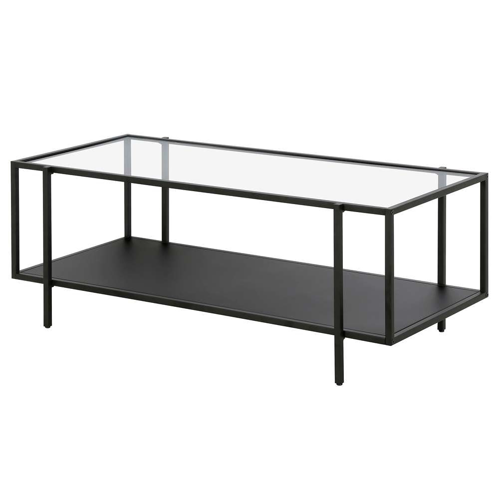 Hudson & Canal - Vireo 45in Wide Rectangular Coffee Table with Metal Shelf in Blackened Bronze - CT1060 veiw 4