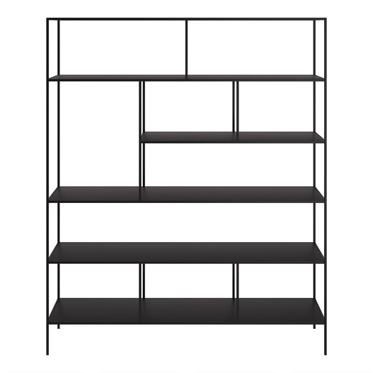 Hudson & Canal - Whitmore 72in Tall Rectangular Bookcase in Blackened Bronze - BK2273 veiw 2