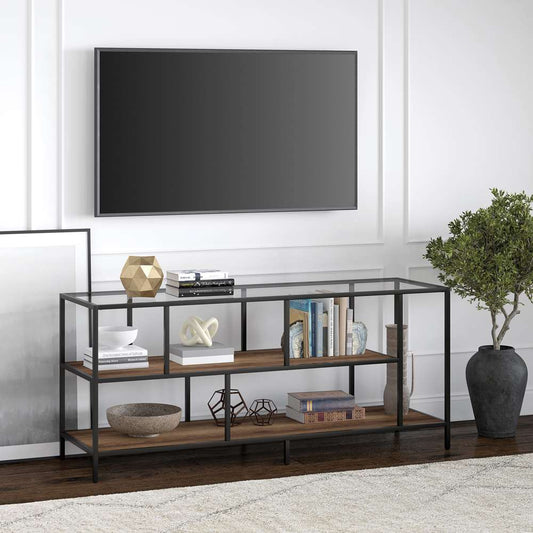 Hudson & Canal - Winthrop Rectangular TV Stand with MDF Shelves for TVs up to 60in in Blackened Bronze/Rustic Oak - TV1156 veiw 2