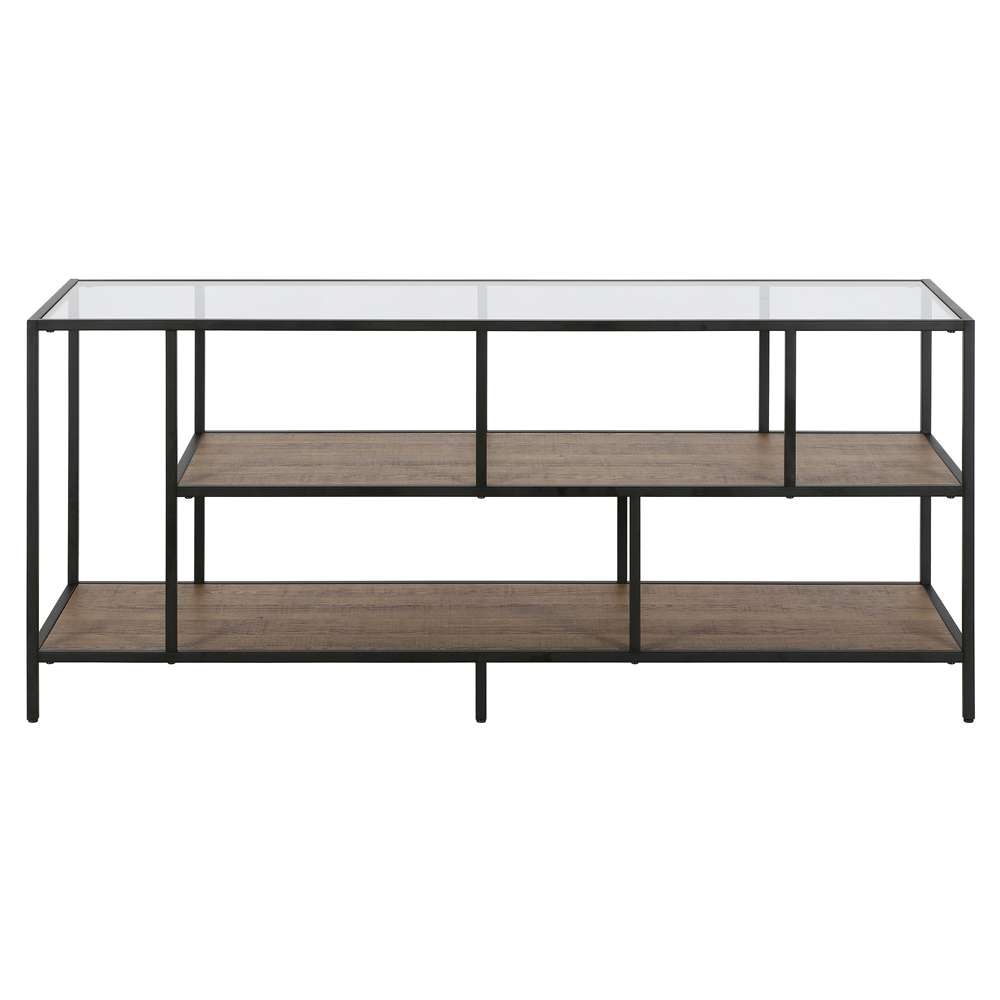 Hudson & Canal - Winthrop Rectangular TV Stand with MDF Shelves for TVs up to 60in in Blackened Bronze/Rustic Oak - TV1156 veiw 5