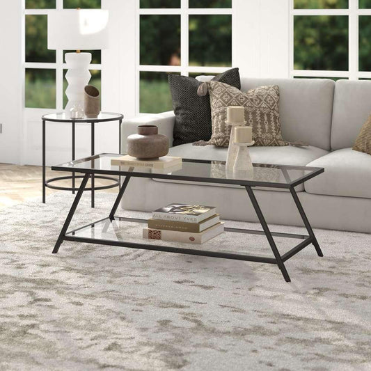 Hudson & Canal - Yair 48in Wide Rectangular Coffee Table in Blackened Bronze - CT1216 veiw 2