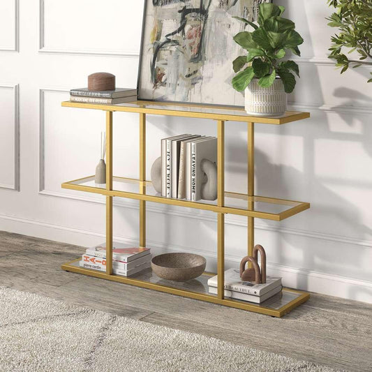 Hudson & Canal - Yeardley 42in Wide Rectangular Console Table in Brass - AT1114 veiw 2