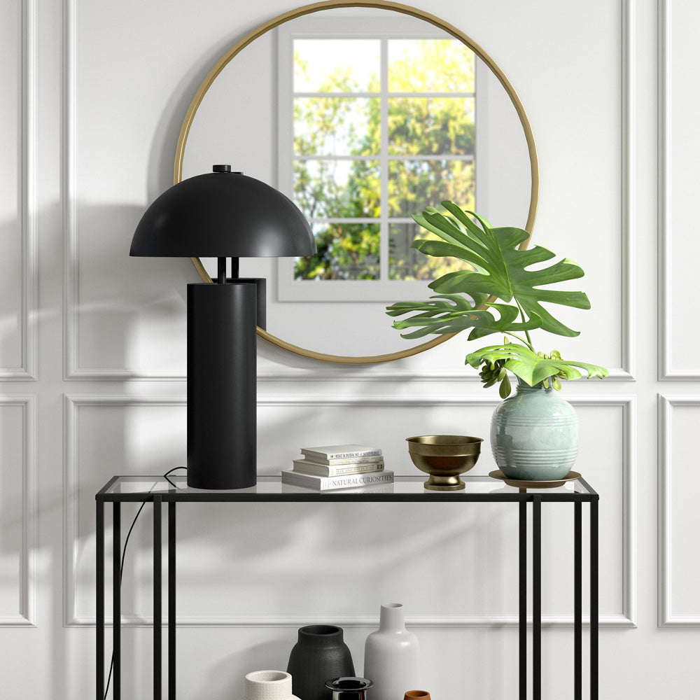 Hudson & Canal - York 27in Tall Table Lamp with Metal Shade in Blackened Bronze/Blackened Bronze - TL1330