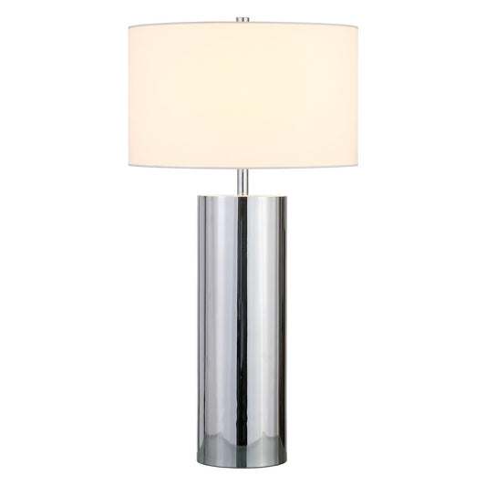 Hudson & Canal - York 29.5in Tall Table Lamp with Fabric Shade in Polished Nickel/White - TL2084 veiw 2
