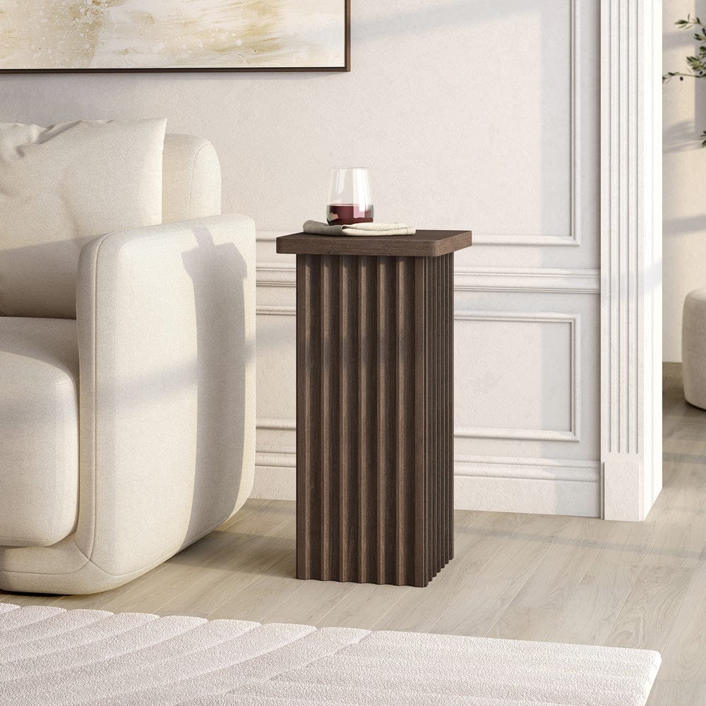Hudson & Canal - Bourne 10.75" Wide Square Side Table in Brown Oak - ST2455 view 7