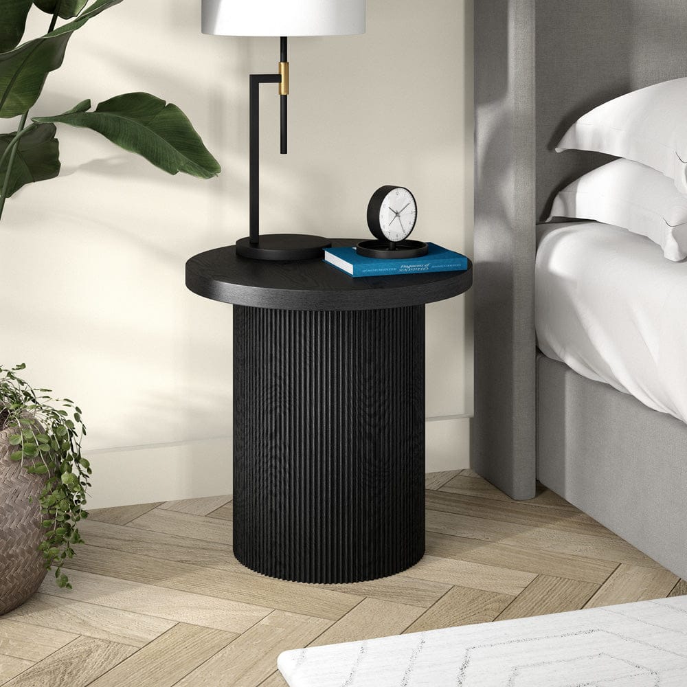 Hudson & Canal - Isa 22" Wide Round Side Table in Black Grain - ST2436 view 7