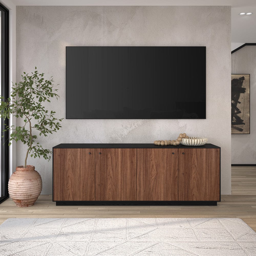 Hudson & Canal - Lillian Rectangular TV Stand for TV's up to 75" in Black Grain/Satin Walnut - TV2410 view 10