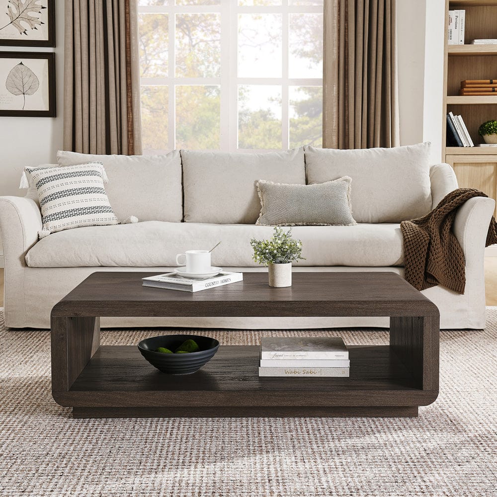 Hudson & Canal - Lonni 47" Wide Rectangular Coffee Table in Brown Oak - CT2448 view 6