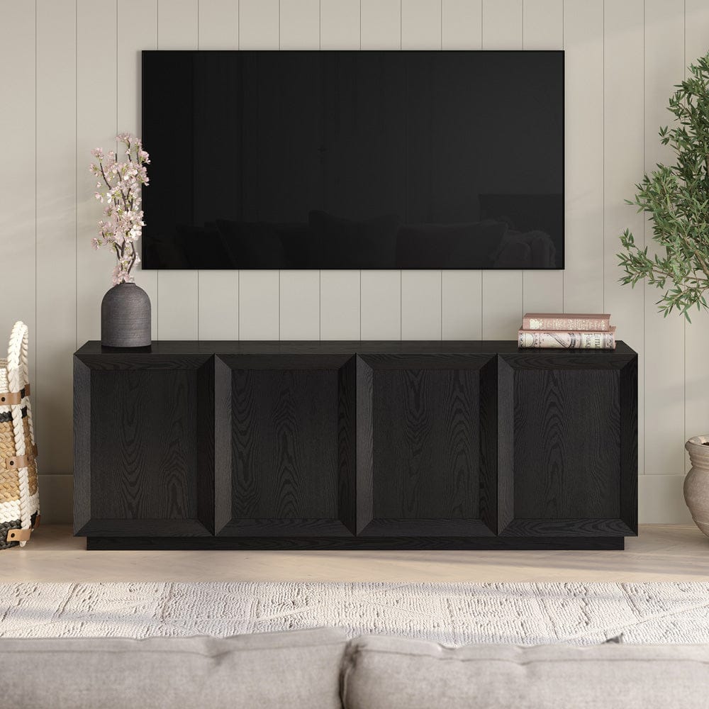 Hudson & Canal - Morse Rectangular TV Stand for TV's up to 75" in Black Grain - TV2403 view 9