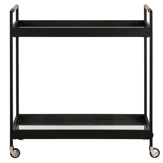 Hudson & Canal - Riyo 33" Wide Rectangular Bar Cart in Blackened Bronze - BC2328 view 2