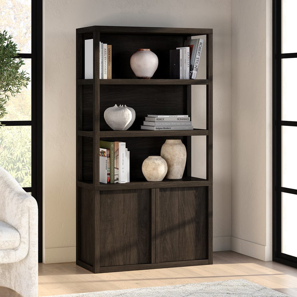 Hudson & Canal - Savin 67.5" Tall Rectangular Bookcase in Alder Brown - BK2435 view 9
