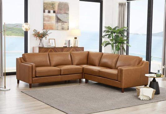 Hydeline - Bella 3-Piece Sectional in Cognac - 6932-SECT3-LS2523 veiw 2