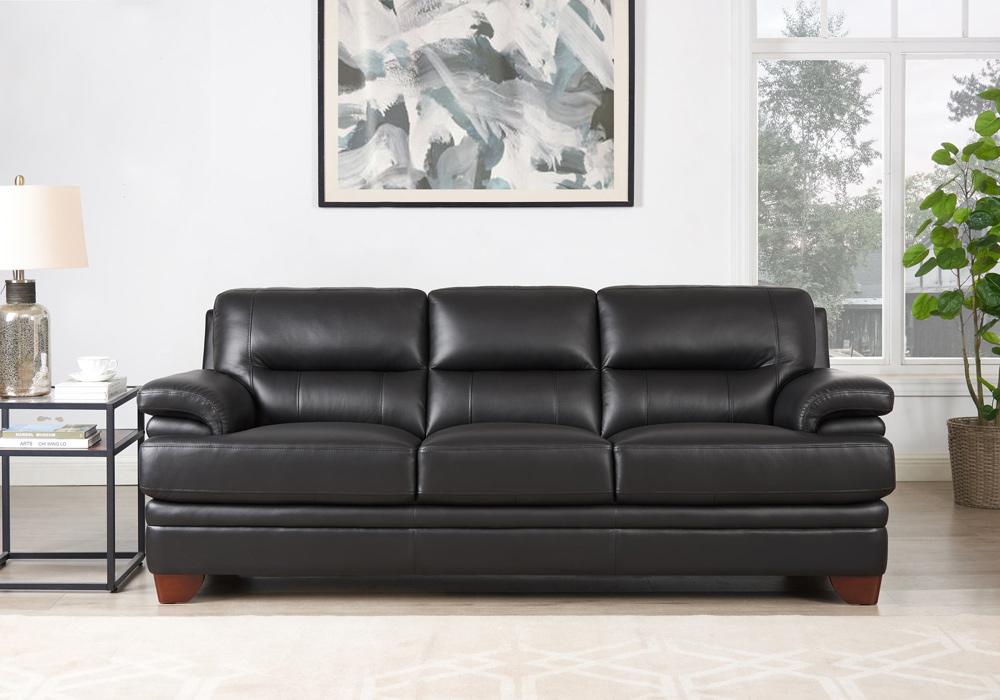 Hydeline - Luxor Sofa in Black - S806S3-U01-2512 veiw 2