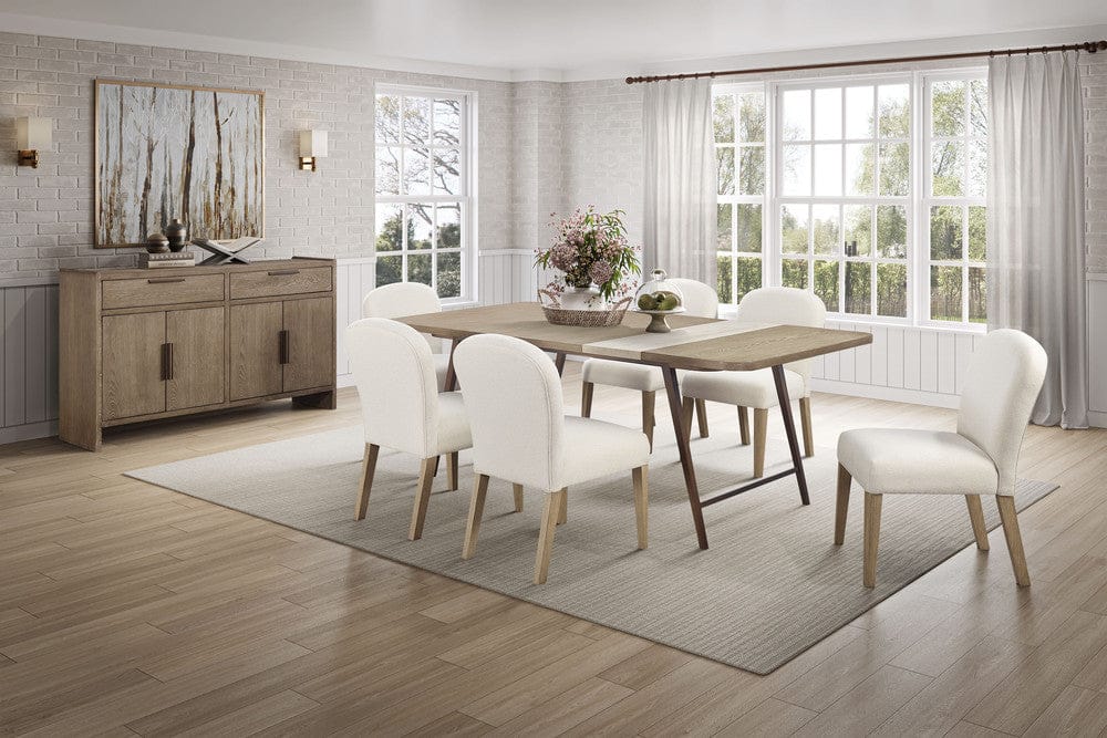 I Home Furnishings - Elements Assyemtrical Stone Slab Dining Table-Toffee - 3262-501 view 6