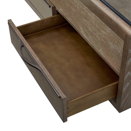 I Home Furnishings - Elements Glass Top Cocktail Table - Cocoa - 3162-001 view 2