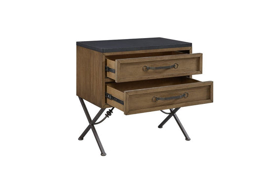 I Home Furnishings - Magnolia 2 Drawer Nightstand - Almond - 3400-121-A view 2