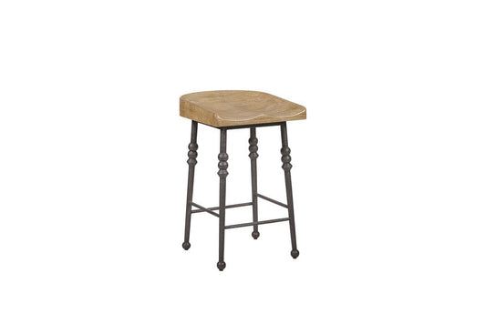 I Home Furnishings - Magnolia Counter Height Saddle Stool - Cashew - 3400-541-C view 2