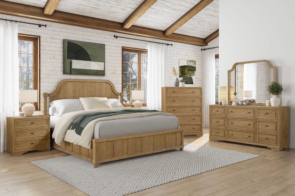 I Home Furnishings - Magnolia Queen Planked Panel Bed - Cashew - 3400-105-C view 6