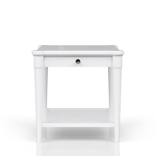 I Home Furnishings - Wilmington Wood End Table-White - 338-002-W view 2