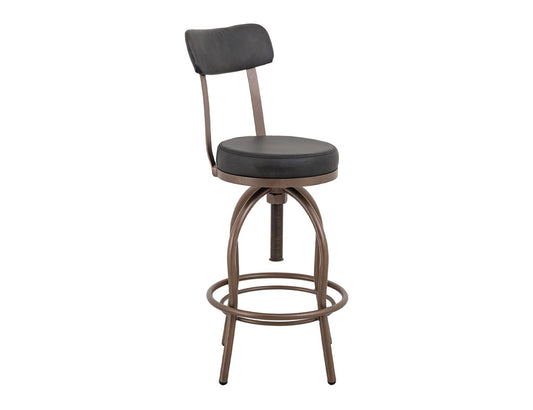 IFD - Altea - Upholstered Adjustable 24-30" Swivel Iron Base Barstool - Black - IUP817-BST2430-216 view 2