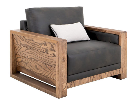 IFD - Ancora - Wooden Frame & Base, Armchair - Brown Faux Leather - IUP325-ACH-216 view 2
