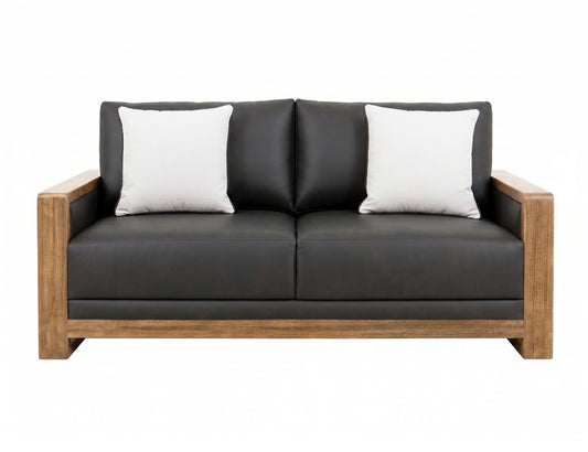 IFD - Ancora - Wooden Frame, Upholstered Loveseat - Brown Faux Leather - IUP325-LOV-216 view 2