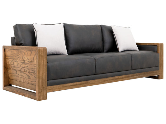 IFD - Ancora - Wooden Frame, Upholstered Sofa - Brown Faux Leather - IUP325-SOF-216 view 2