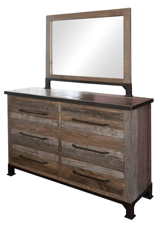IFD - Antique Gray 6 Drawers Dresser - IFD9771DSR veiw 2