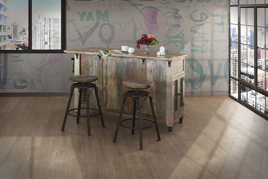 IFD - Antique Multicolor 24-30in Adjustable Swivel Stool, Wooden Seat, Straight Leg - IFD968BS2430 veiw 2