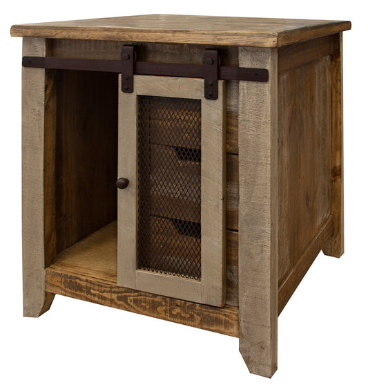 IFD - Antique Multicolor 3 Drawers, 1 Door End Table - IFD9661END view 2