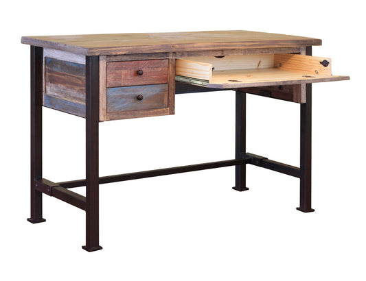 IFD - Antique Multicolor 3 Drawers Desk - IFD968DESK view 2