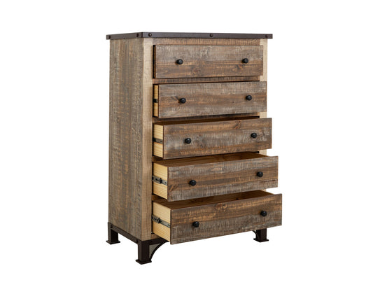 IFD - Antique Multicolor 5 Drawer Chest - IFD966CHEST view 2