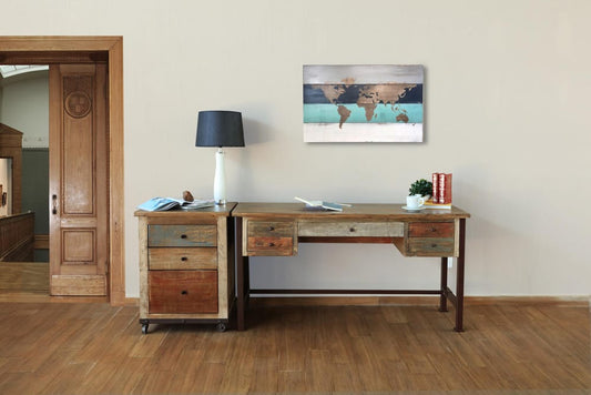 IFD - Antique Multicolor 5 Drawers Desk - IFD967DESK view 2