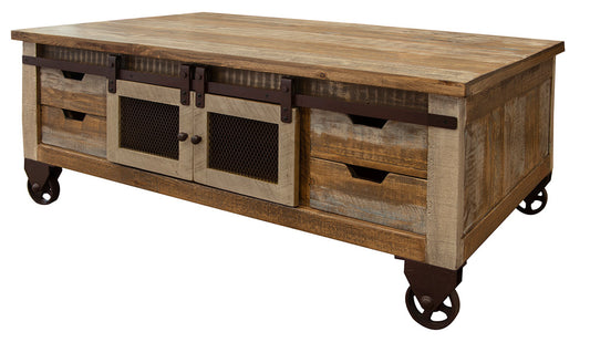 IFD - Antique Multicolor 8 Drawers, 4 Doors Cocktail Table - IFD9661CKT view 2