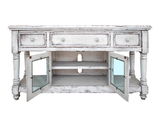 IFD - Aruba 70in TV Stand, w/3 Drawers & 2 Doors, in White Finish - IFD7333STN70WT view 2