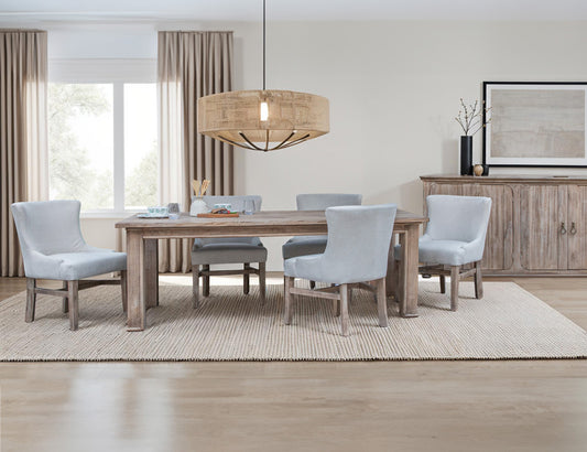 IFD - Aruba Upholstered Chair, Beige Fabric & Dark Brown Legs (Set of 2) - IFD7331CHUBG view 2