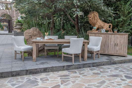 IFD - Aruba Upholstered Chair, Beige Fabric & Dark Brown Legs (Set of 2) - IFD7331CHUBG veiw 2