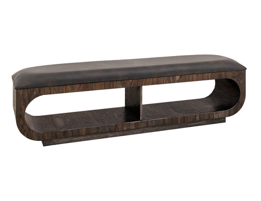 IFD - Balam - Upholstered Seat Bench with Two Open Shelves - IFD4423BEN view 2