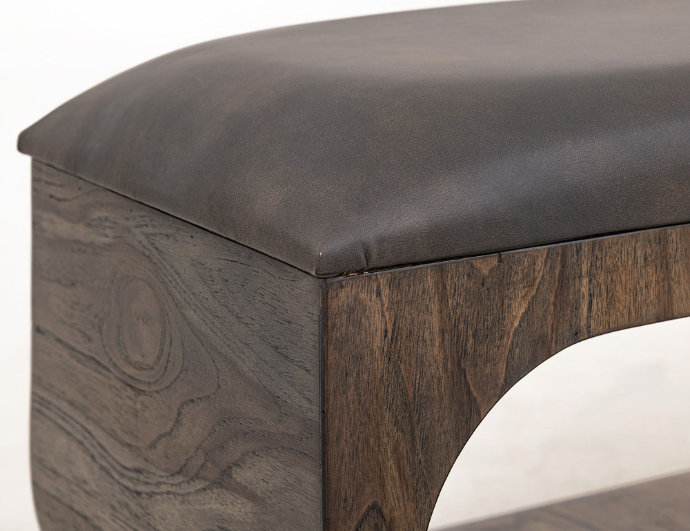 IFD - Balam - Upholstered Seat Bench with Two Open Shelves - IFD4423BEN view 6