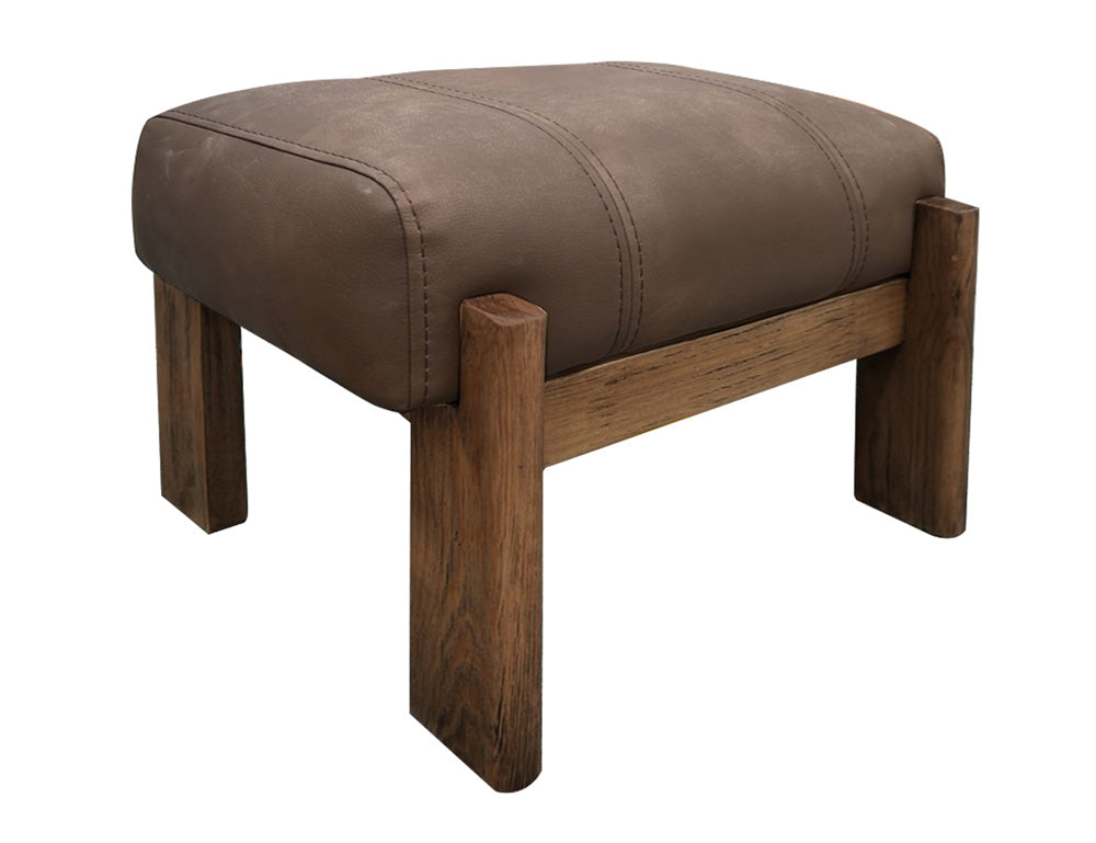 IFD - Balam - Wooden Frame & Base, Upholstered Seat Ottoman - Medium Brown - IUP422-OTT-231 view 1