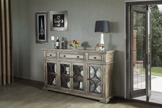 IFD - Bonanza Console w/ 4 Glass Doors w/3 Drawers - IFD410CONS veiw 2