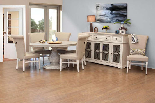 IFD - Bonanza Ivory Uph. Chair w/ Handle behind Back-rest (Set of 2) - IFD4150CHAIR veiw 2