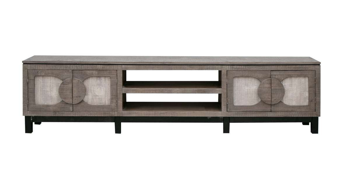 IFD - Cosala 4 Doors & Shelves, 93in TV Stand, w/ Gray Finish - IFD8081STN93GY