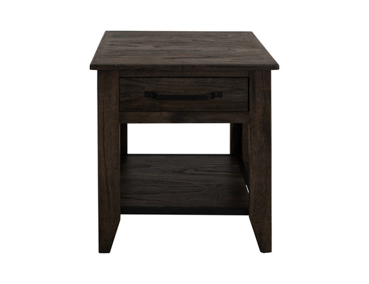 IFD - Dark Teak - 1 Drawer, 1 Shelf, End Table - IFD1371END view 2