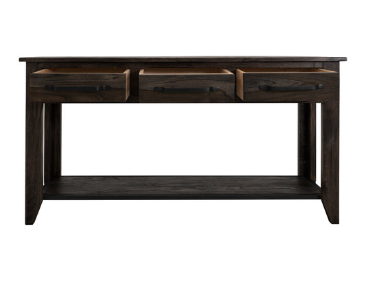 IFD - Dark Teak - 3 Drawer, 1 Shelf Sofa Table - IFD1371SFT view 2
