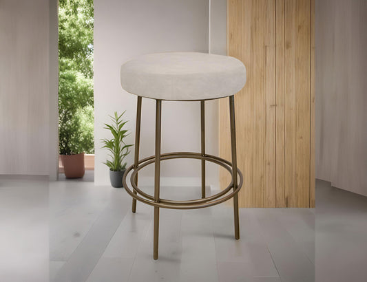 IFD - Frida - Wooden Frame & Metal Base, 30" Stool - Gray/Gold - IUP802-STL30-210 view 2