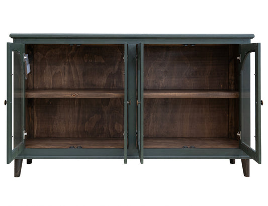IFD - Genova - 4 Glass Doors Green Console - IFD3791CNSGN view 2