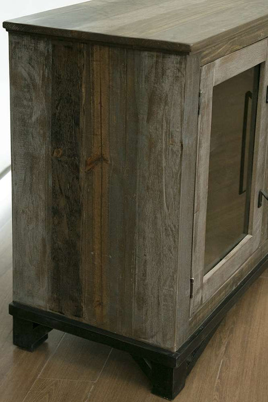 IFD - Loft Brown 2 Doors & Shelves, TV Stand for Wall Unit - IFD6441STN veiw 2